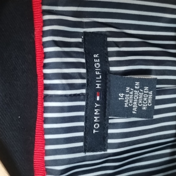 Tommy Hilfiger Navy Blazer Size 14 with White Stripe Sleeves NWOT - Picture 6 of 17